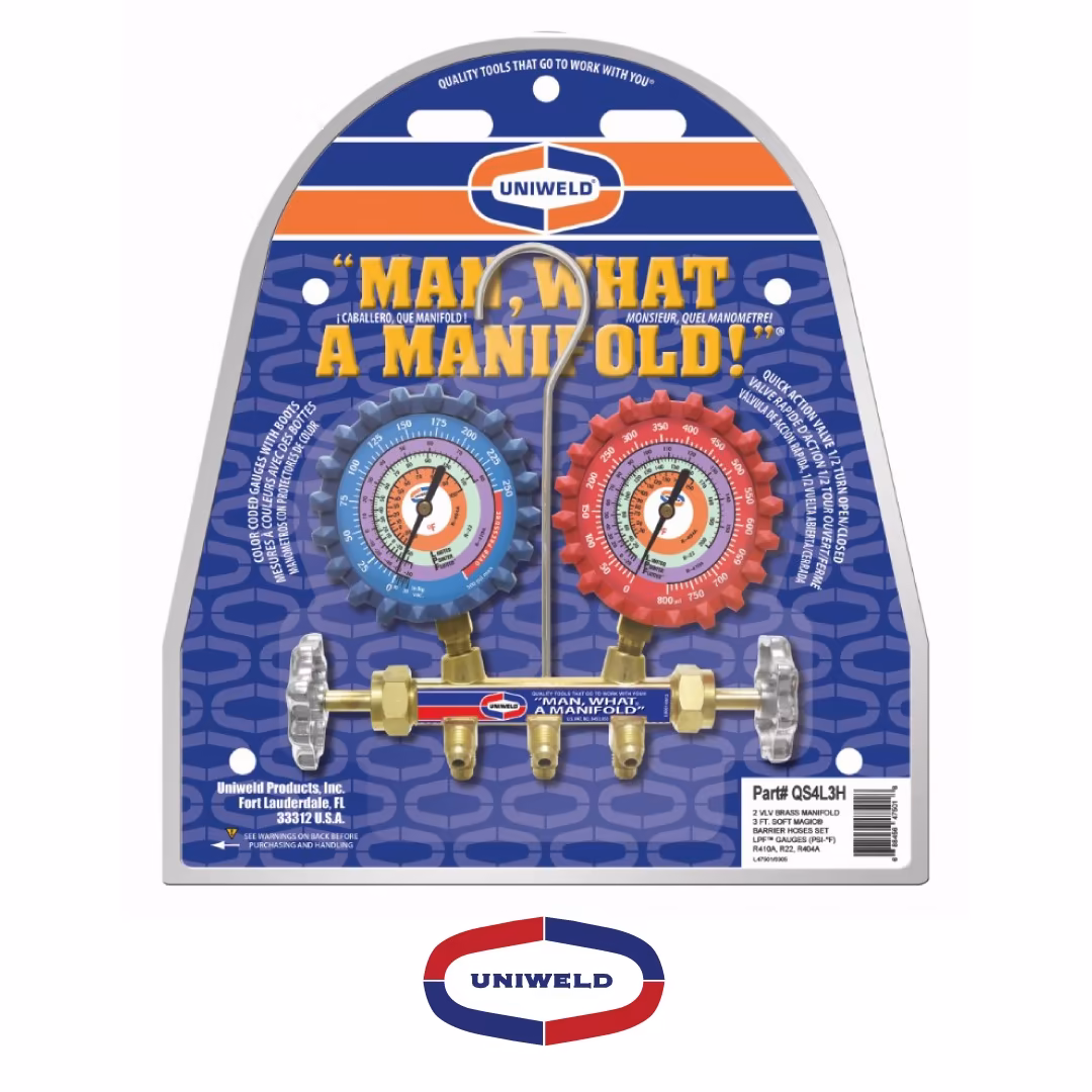 500-0073 Juego De Manómetros Uniweld R410a, R22 Y R404a - Image 1
