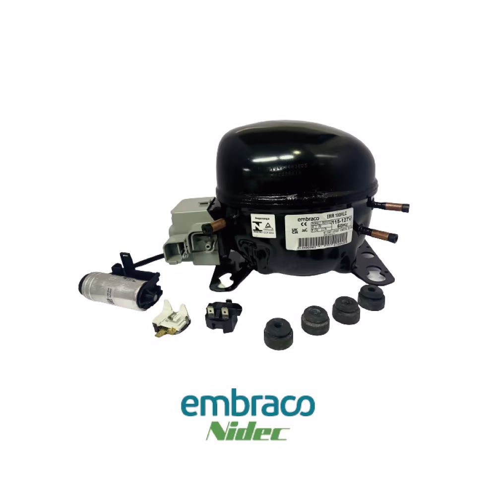 EMBRACO-COMPRSOR-100HLR Compresor Embraco EMR R134a 1/3+ HP Media-baja 110V - Image 1