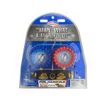 Juego Manómetros Uniweld R32, R410a, R454b, R448a Con Visor - Image 2